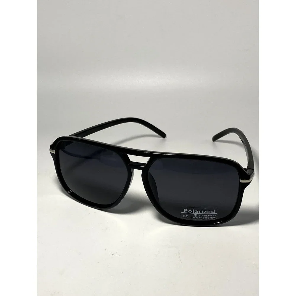 Sunglasses Polarized Black Square Pilot Style Affordable